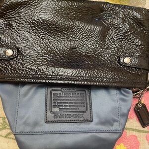 Coach Patent Leather signature wristlet bag